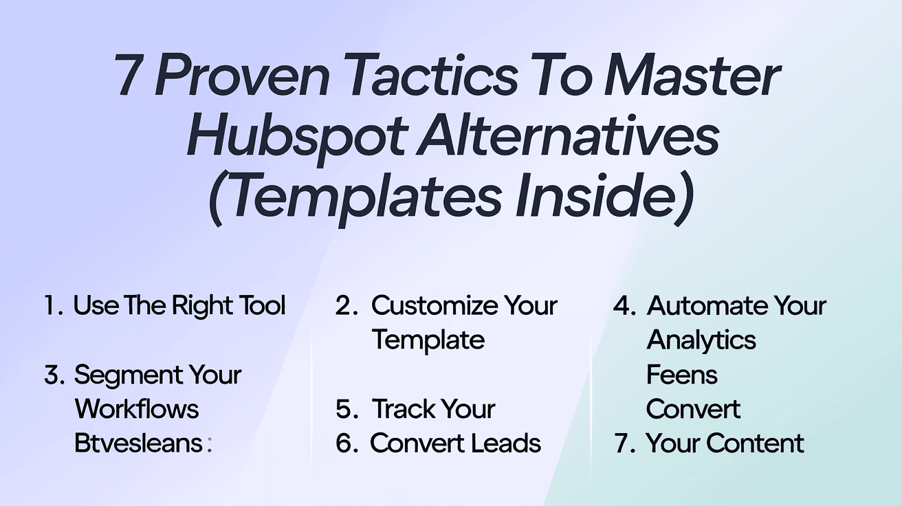 7 Proven Tactics to Master HubSpot Alternatives (Templates Inside)