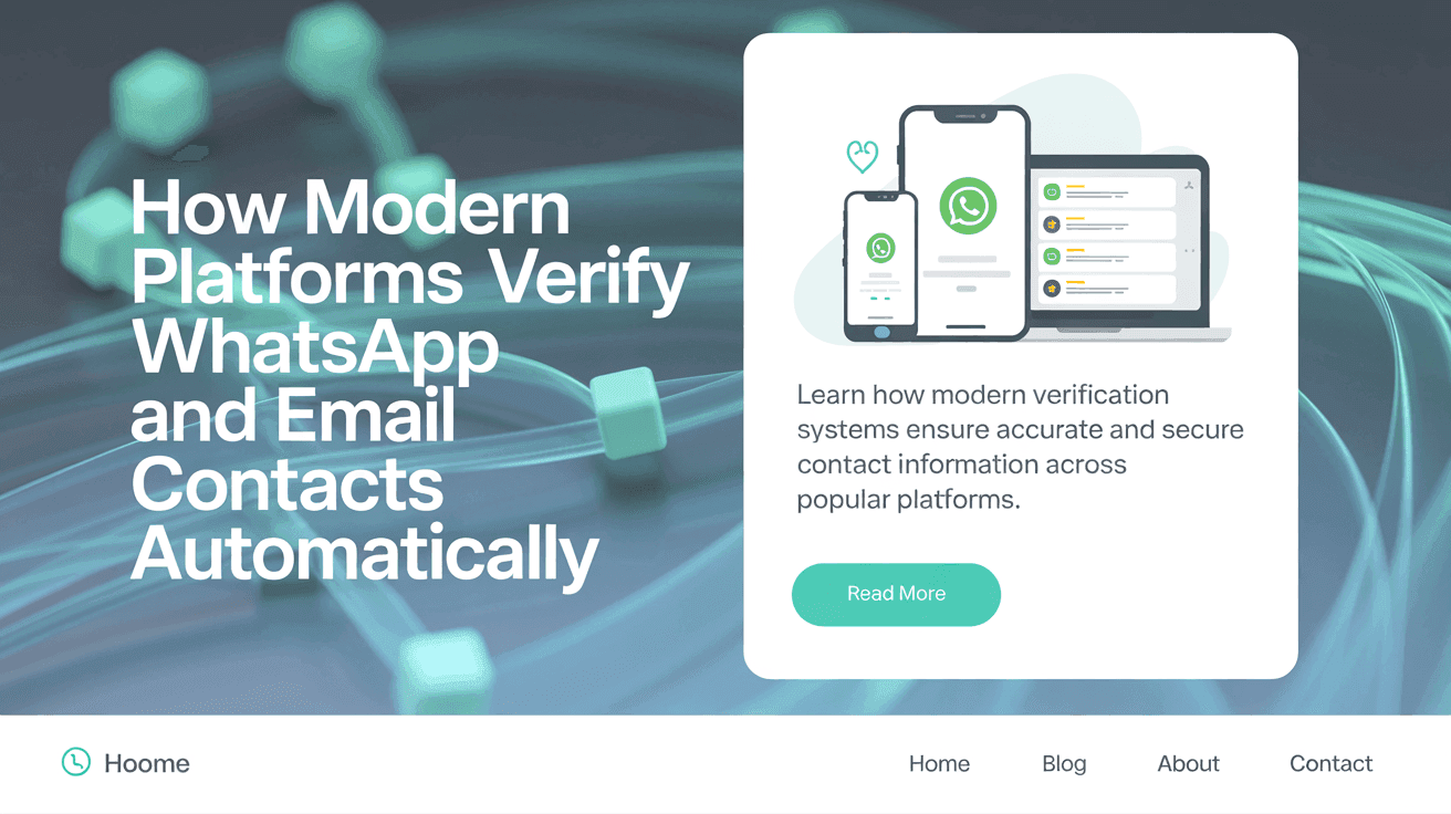 How Modern Platforms Verify WhatsApp and Email Contacts Automatically
